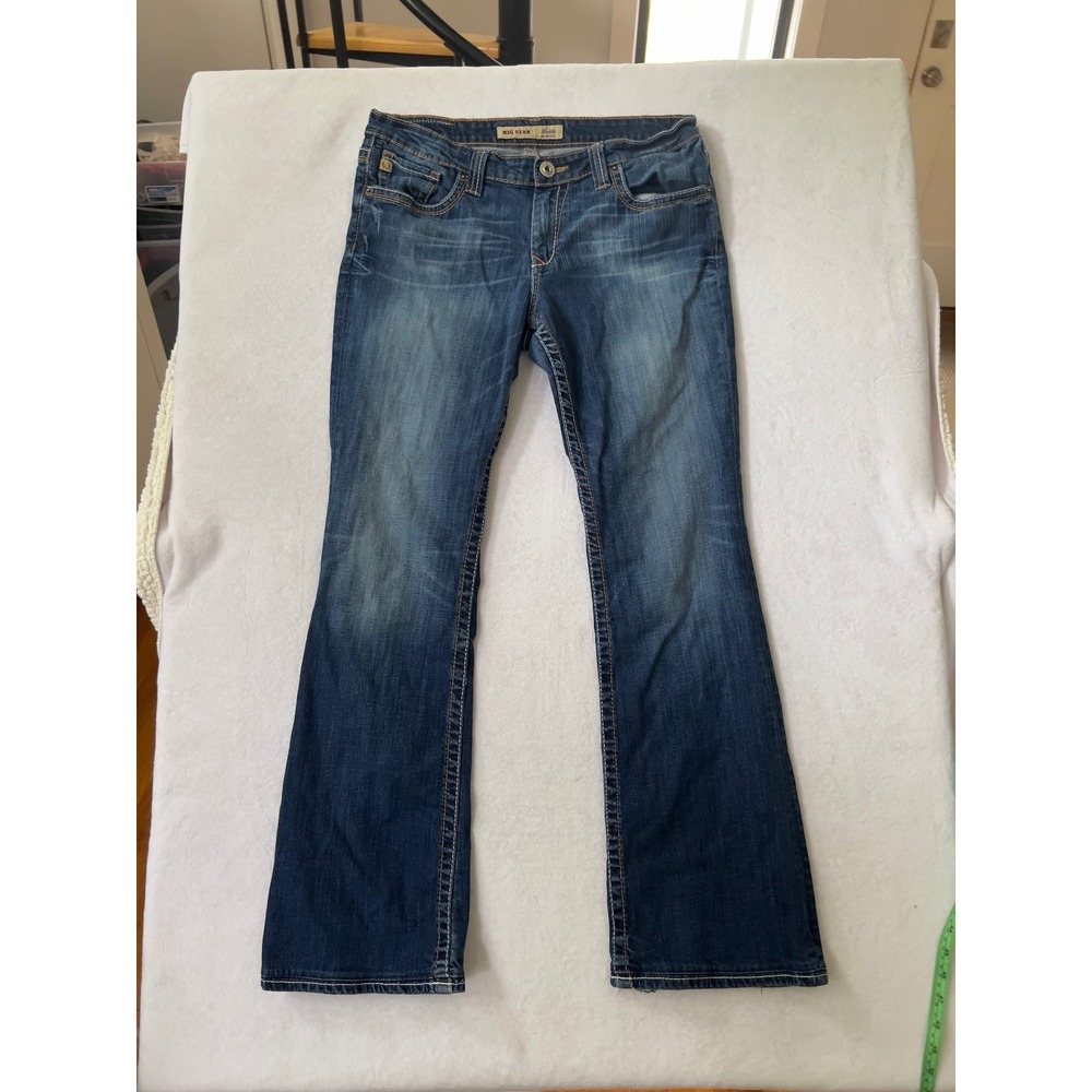 Big Star Maddie Bootcut Jeans Blue Mid Rise Embellished 30L
